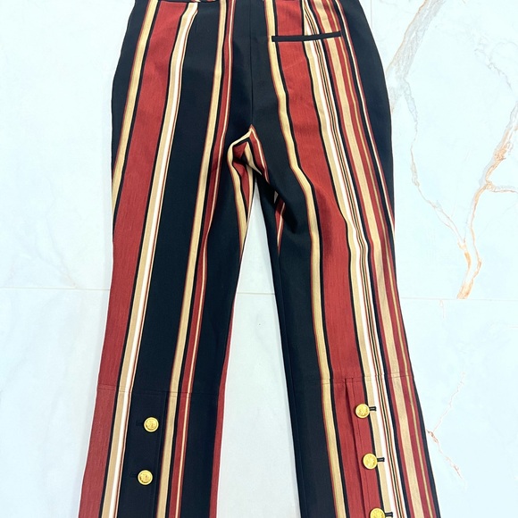 Tory Burch Multicolor Striped Flare Pants Size 8 - Picture 4 of 11